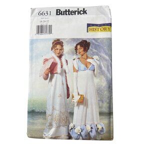Butterick 6631 Sewing Pattern Size 18-22P Regency Austen Jacket Dress Jacket NEW